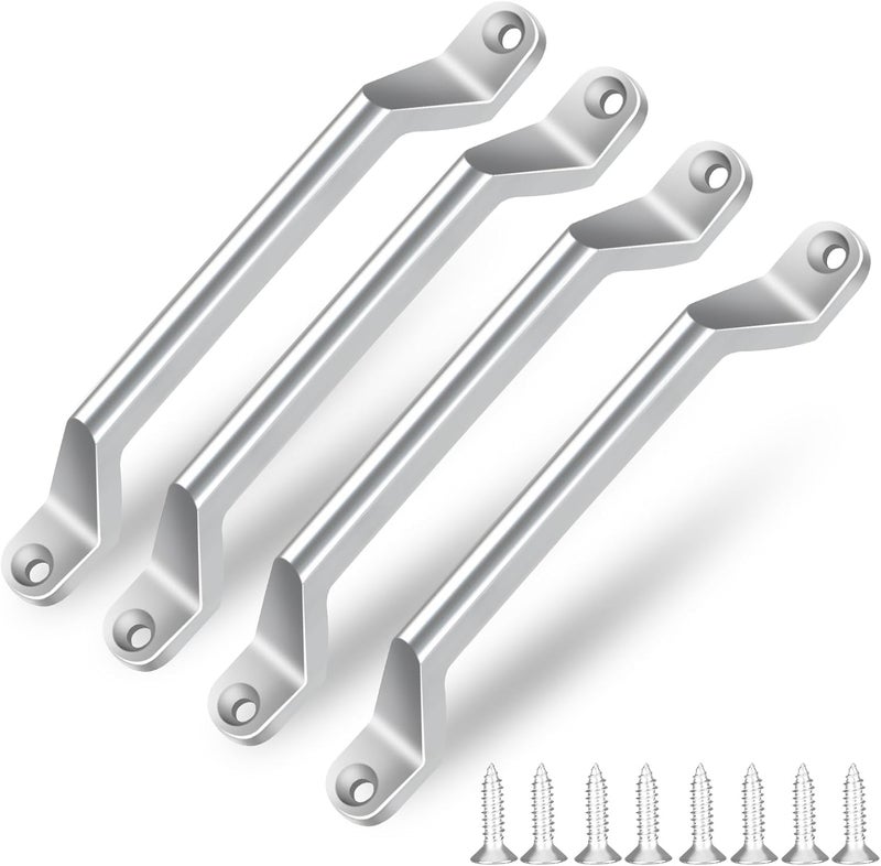 ESUDNT RV Grab Door Handle, Heavy Duty 304 Stainless Steel Metal for Camper, Trailer, Cargo Trailer, Motor Home, Boat, Automotive, Cart (4 Pack, Come with Screws) - Image 1